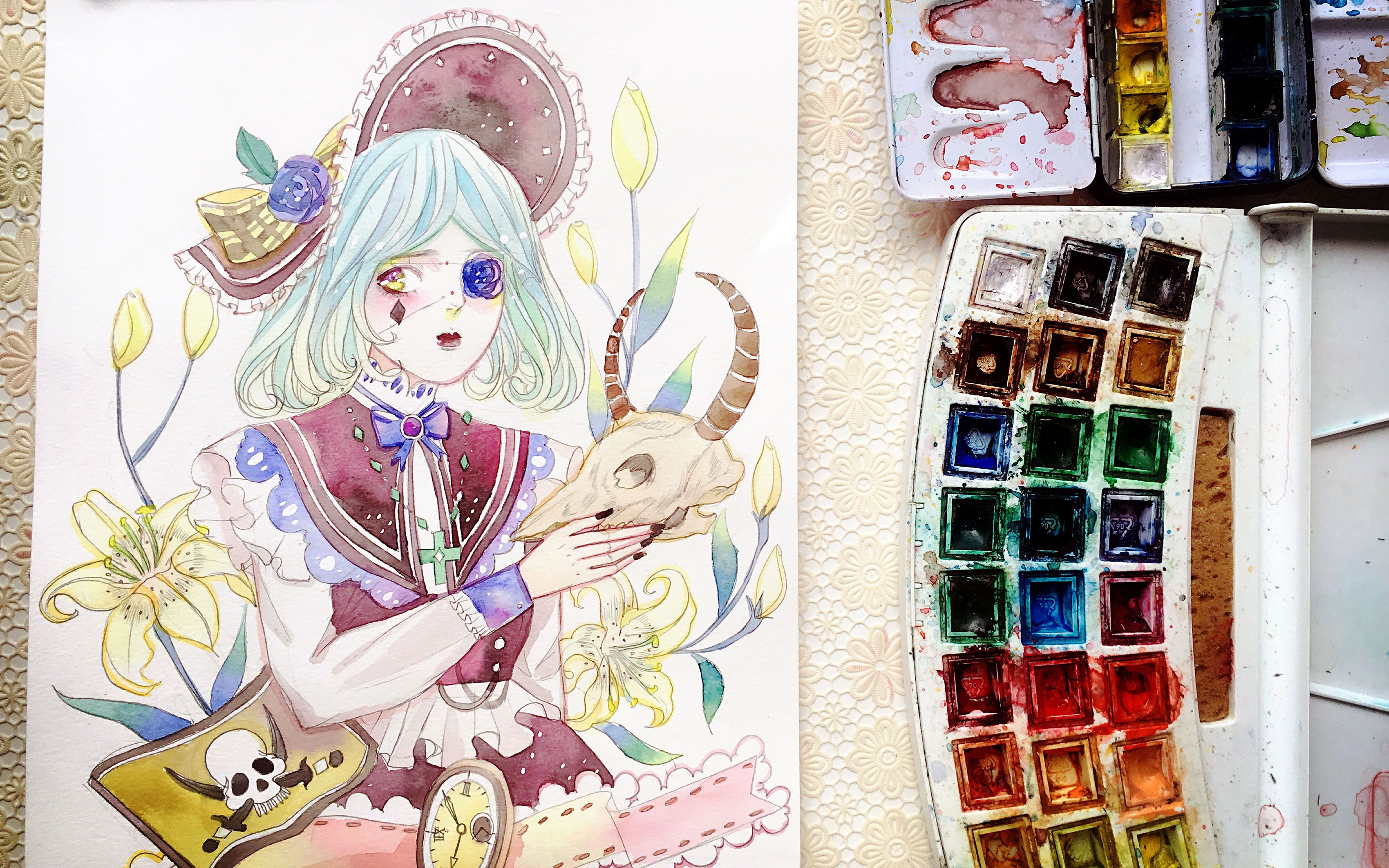 森眠子水彩插画