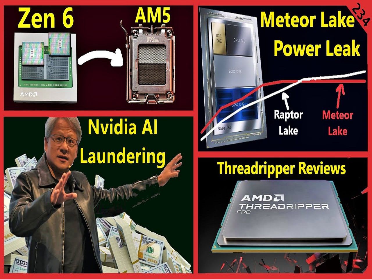 AMD Zen 6 AM5,Meteor Lake功耗爆料,英伟达用AI洗钱,Zen 4线程撕裂者|破碎晶圆234【Moore's Law Is Dead】哔哩哔哩bilibili