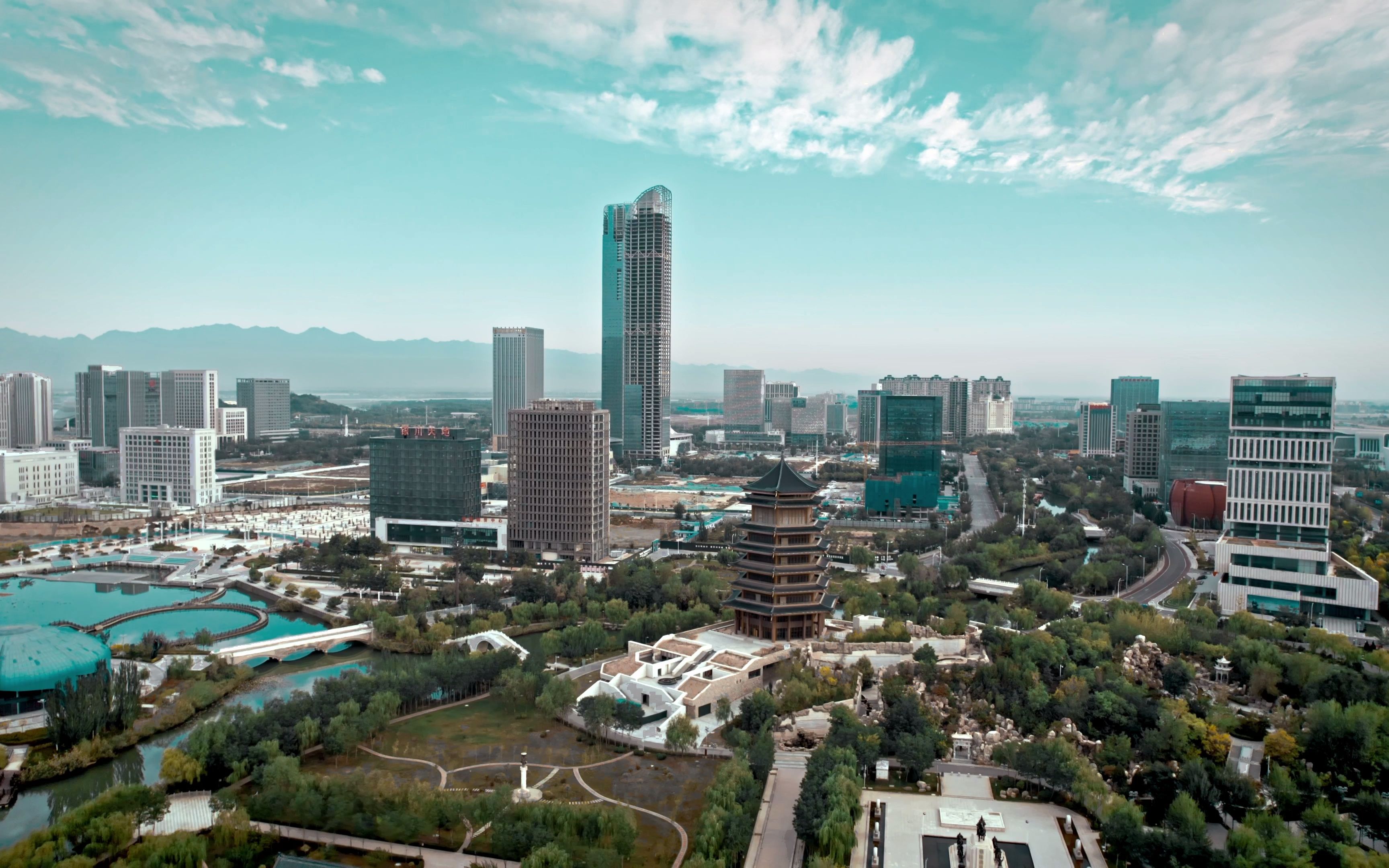 银川阅海连湖航拍达芬奇一,二级调色_哔哩哔哩_bilibili