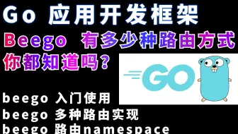 GO 应用开发框架 Beego有多少种路由方式你都知道吗？（下）