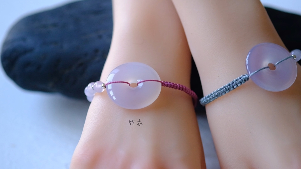 紫玛瑙平安扣手链云南玛瑙硬度高 清透 光泽强掌柜手工编织