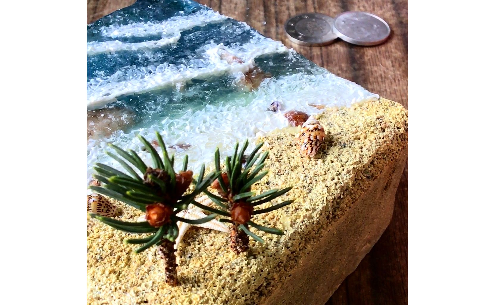 滴胶教程荧光海滩场景模型这可能是保证效果的前提下材料最为经济实惠