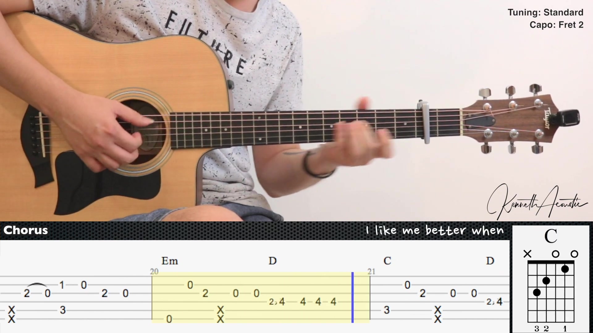 [图]I Like Me Better (Easy Version) - Lauv | Fingerstyle Guitar | TAB + Chords