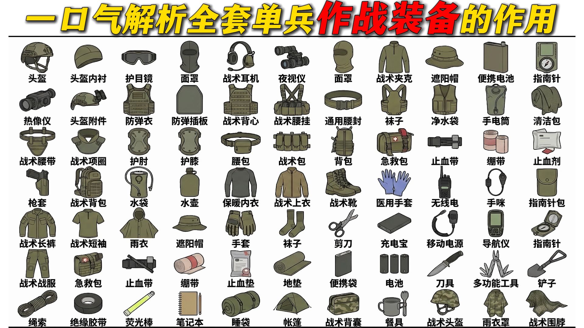 一口气解析全套单兵作战装备的作用！