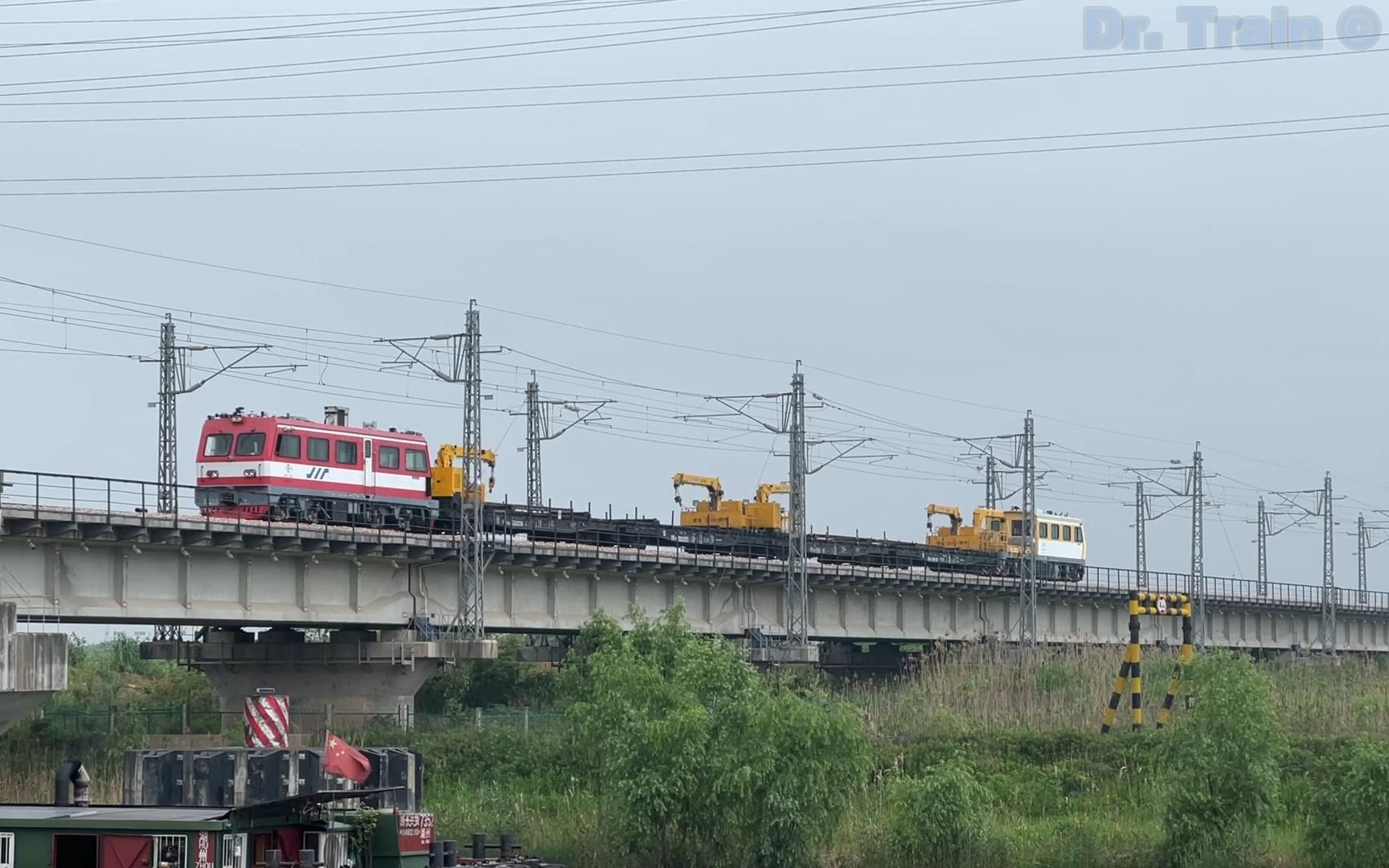 [轨道车] 上局杭州工务段金鹰轨道车(gc270 & jw-4g)下行通过宣杭线