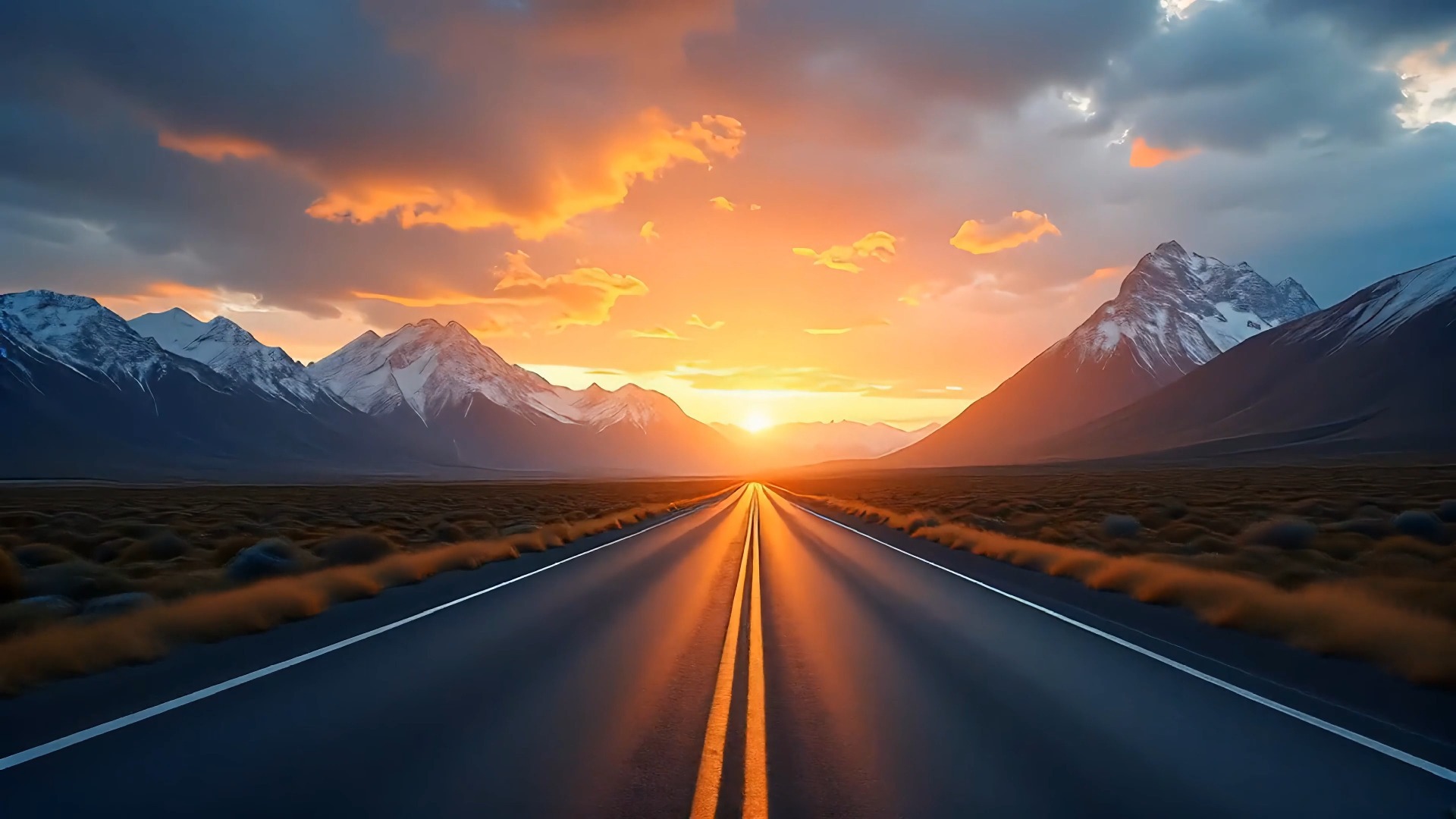 通往远方的笔直公路