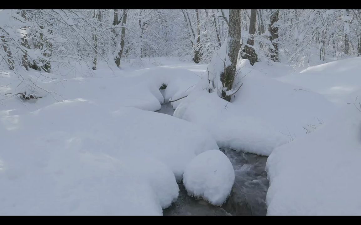 e704 冬天雪景高清实拍视频素材下雪天雾凇白雪皑皑冰雪融化雪山雪峰冰雪森林世界河水小溪童话世界圣诞节元旦新年歌舞晚会表演大屏幕舞台LED背景视...