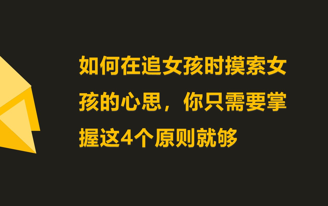 【女性心理分析】追女孩如何吃准女孩的心思?记住这4个原则就够了哔哩哔哩bilibili