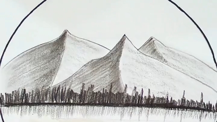 山山水水的铅笔风景画,快点学起来吧