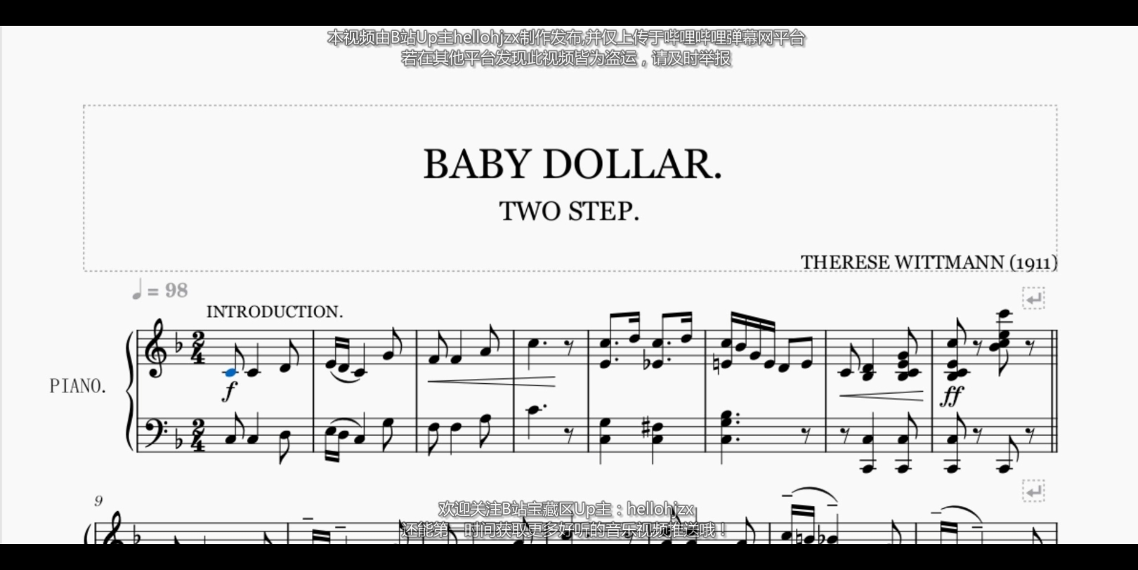 [图]特蕾丝·魏特曼：《美元宝贝（进行曲和二步舞曲）》-Therese Wittmann : Baby Dollar March and Two Step（1911年