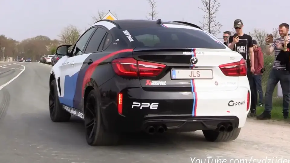 700HP BMW X6M Akrapovic Exhaust - LOUD Pops Bangs and  Accelerations_哔哩哔哩_bilibili