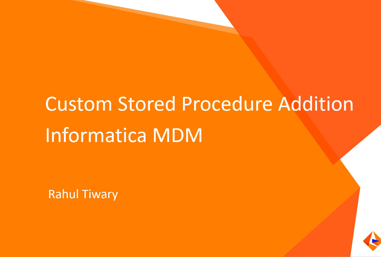 如何在informatica mdm中添加自定义存储过程