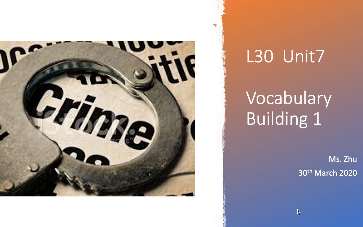 l30 unit7 vocab.1 2020.03.30_哔哩哔哩 (゜-゜)つロ 干杯~-bilibili