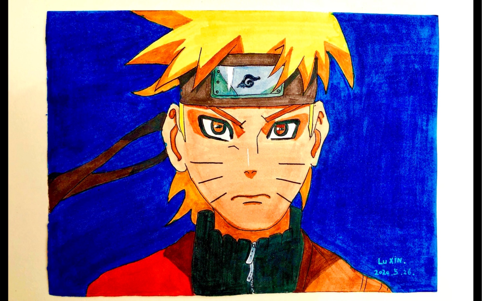 火影忍者 漩涡鸣人 马克笔绘制_哔哩哔哩 (゜-゜)つロ 干杯~-bilibili