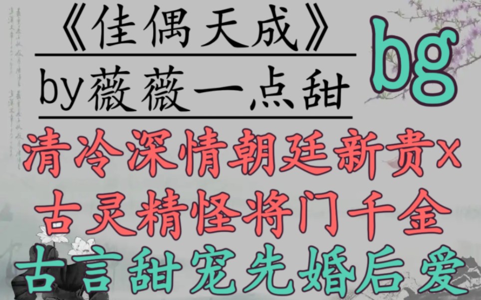 【完结古言推文】清冷深情朝廷新贵VS古灵精怪将门千金,久别重逢,女主失忆先婚后爱.《佳偶天成》by薇薇一点甜哔哩哔哩bilibili