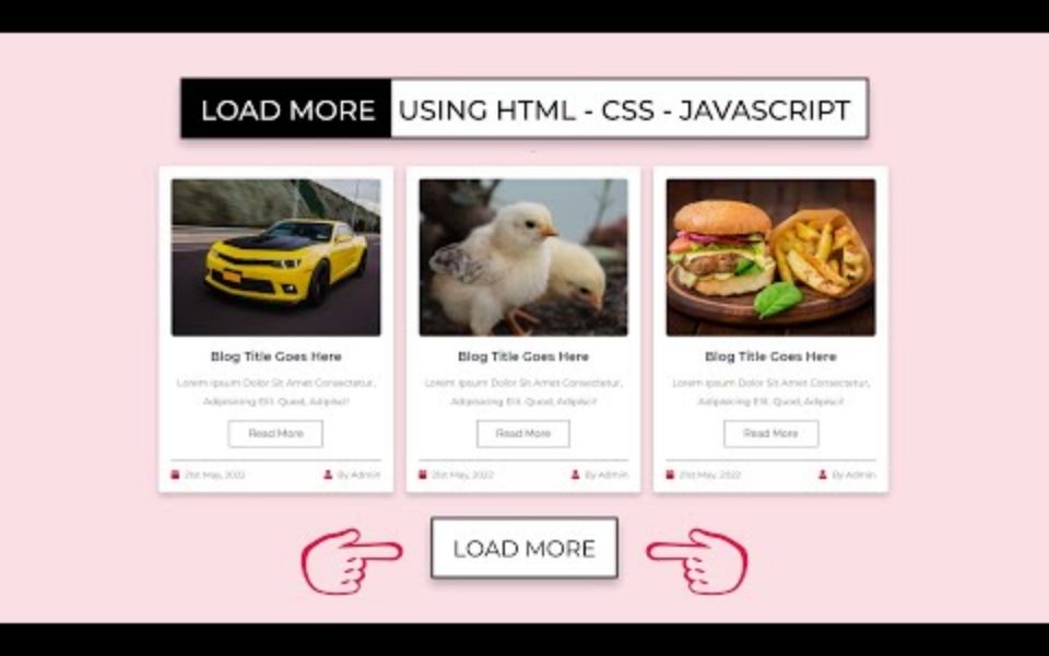 使用 HTML  CSS  JavaScript 在网站中添加“加载更多”按钮哔哩哔哩bilibili