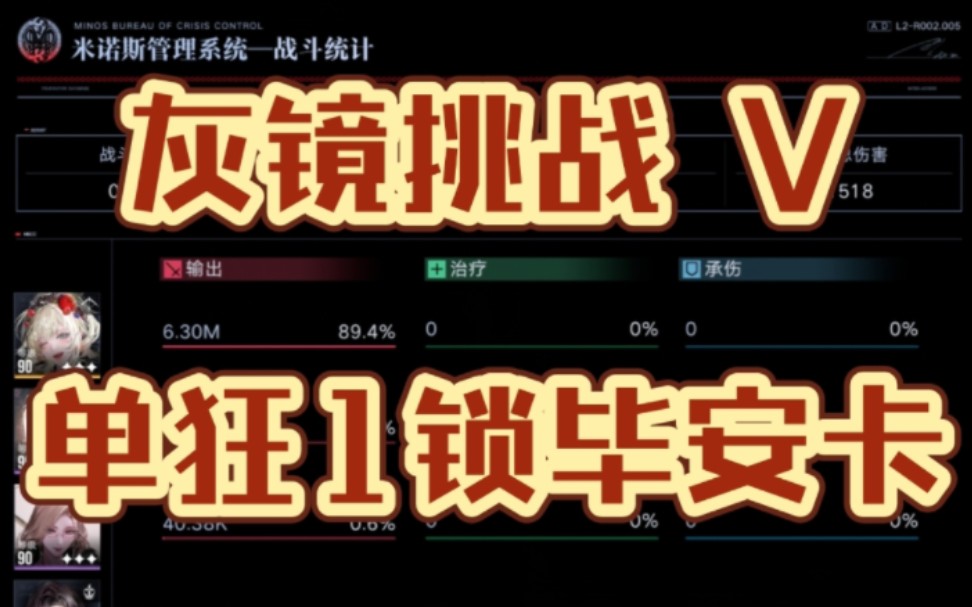 超低配 灰镜挑战5 毕安卡9成伤害占比哔哩哔哩bilibili