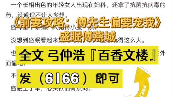 [图]好看的小说《前妻攻略：傅先生偏要宠我》盛眠傅燕城 分享阅读