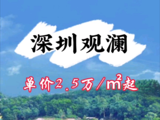 单价2.5万起,适合惠州人购买的深圳观澜新房哔哩哔哩bilibili