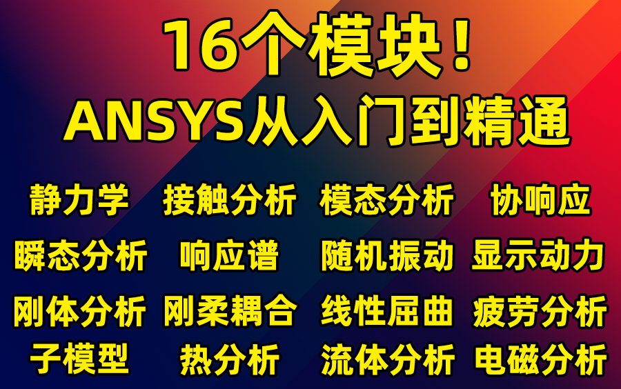 [图]ANSYS Workbench从入门到精通|16个模块帮你快速入门！