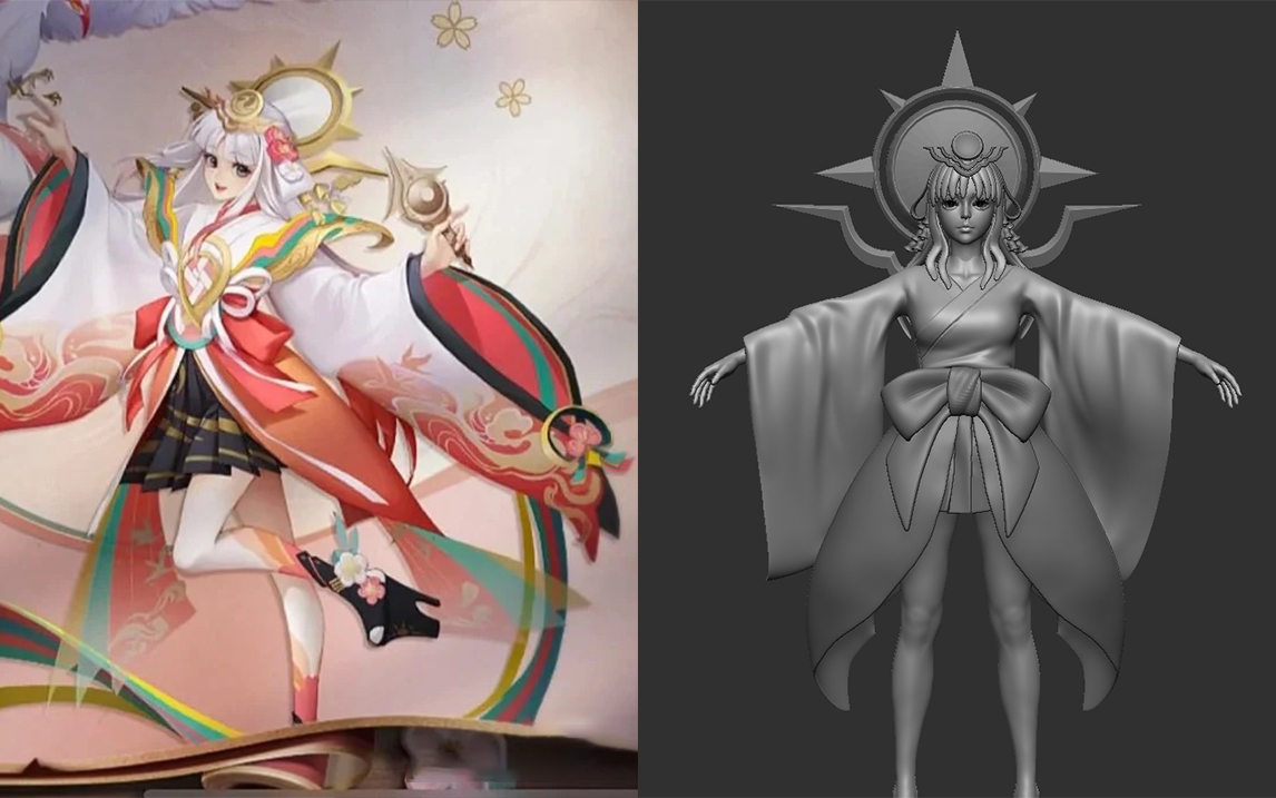 zbrush教你零基础制作娜可露露新皮肤模型zb角色建模教程人物雕刻与