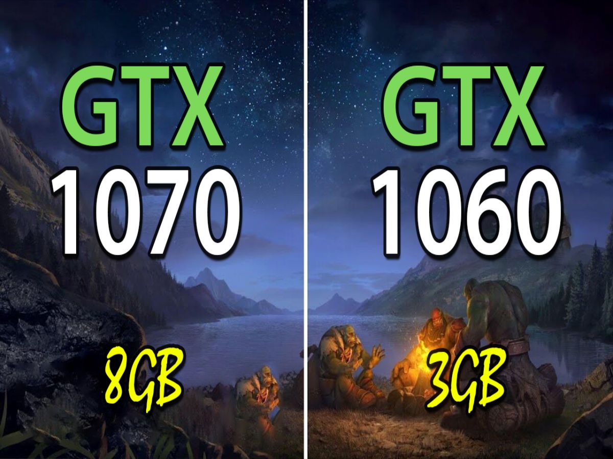 1060 3g vs gtx 1070 8g 显卡对比(1080p分辨率测试,cpu为i5-10400)