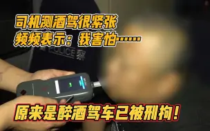 下载视频: 司机测酒驾很紧张，频频表示：我害怕……原来是醉酒驾车，已被刑拘！