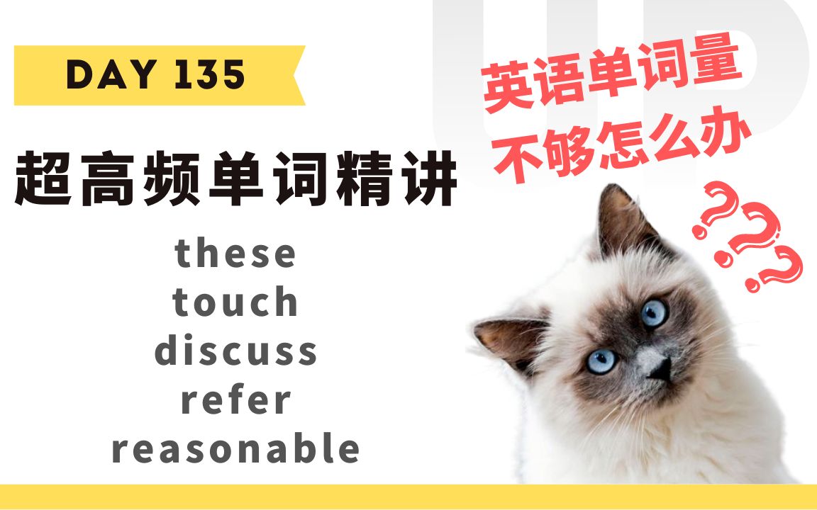 【学英语】十分钟掌握必背单词Day 135:these, touch, discuss, refer, reasonable哔哩哔哩bilibili