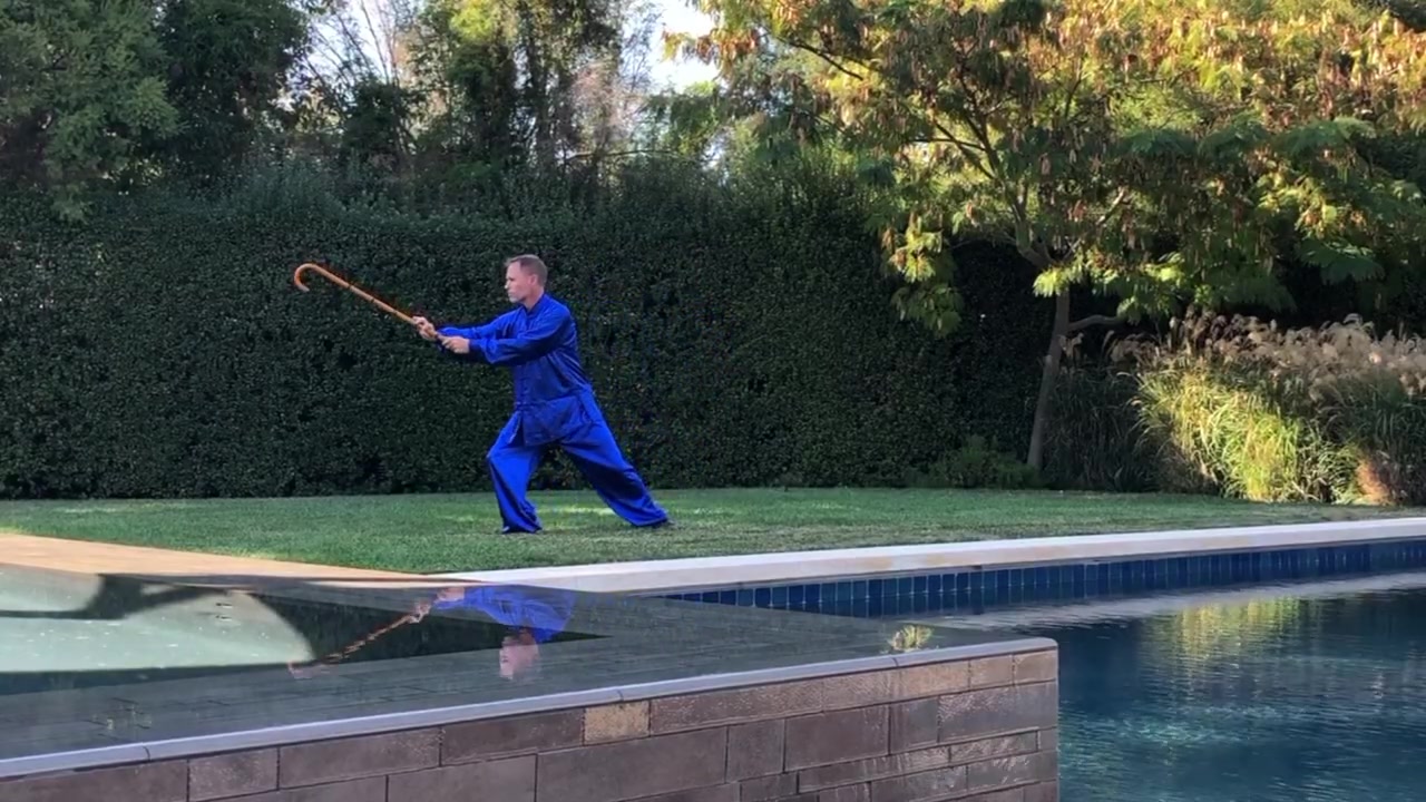 老外演练的太极24拐杖你绝对没见过