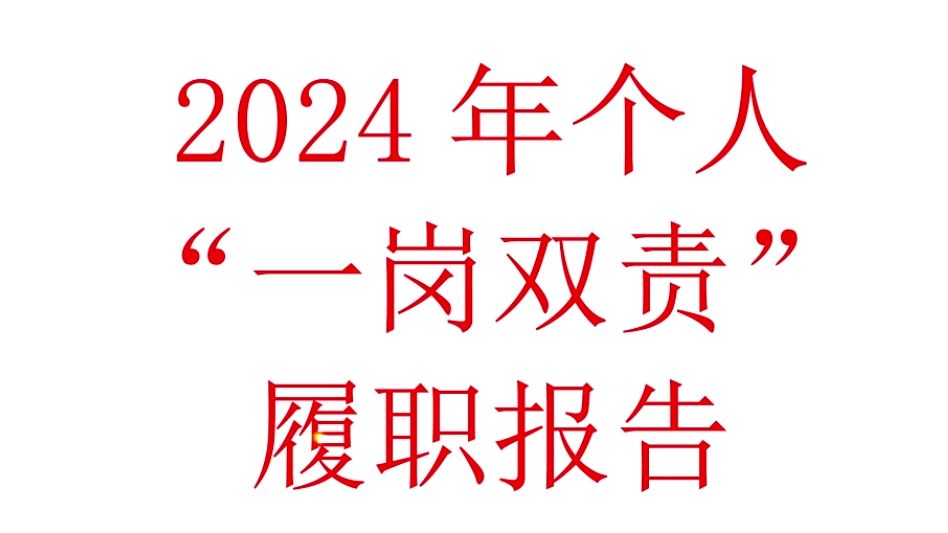 2024年个人“一岗双责”履职报告哔哩哔哩bilibili