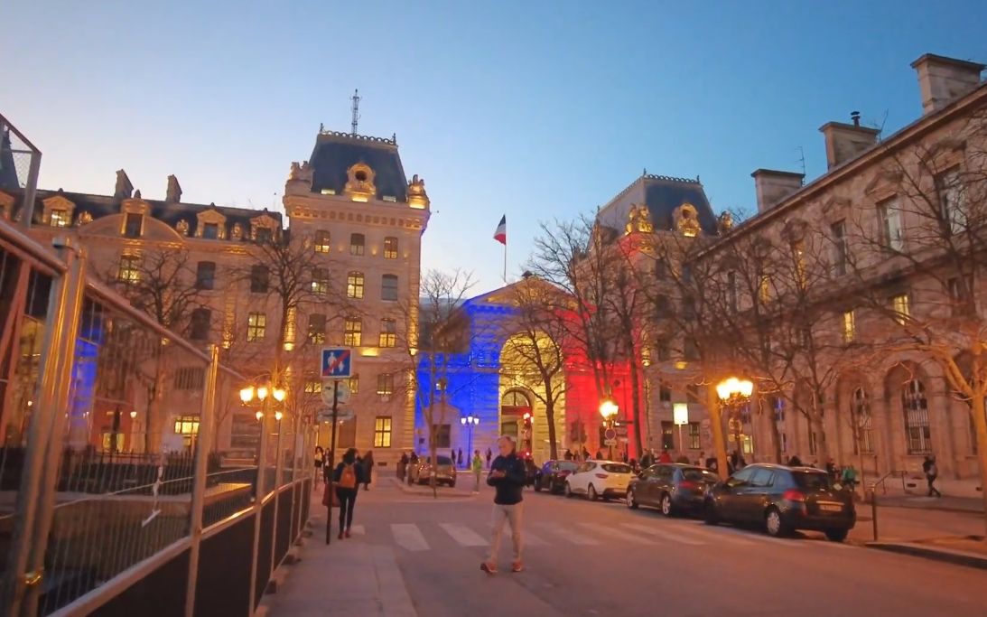 【超清法国】漫步黄昏时分的巴黎 巴黎群岛-拉丁区经过巴黎圣母院