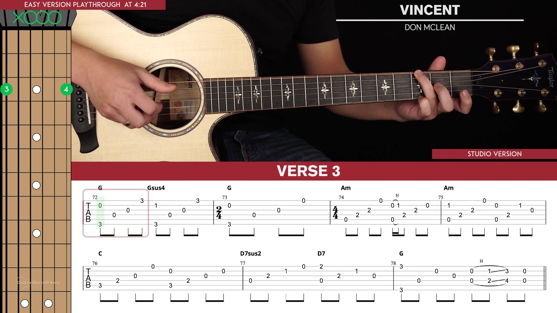 [图]Vincent (Starry Starry Night) Guitar Cover Don McLean |Tabs + Chords|