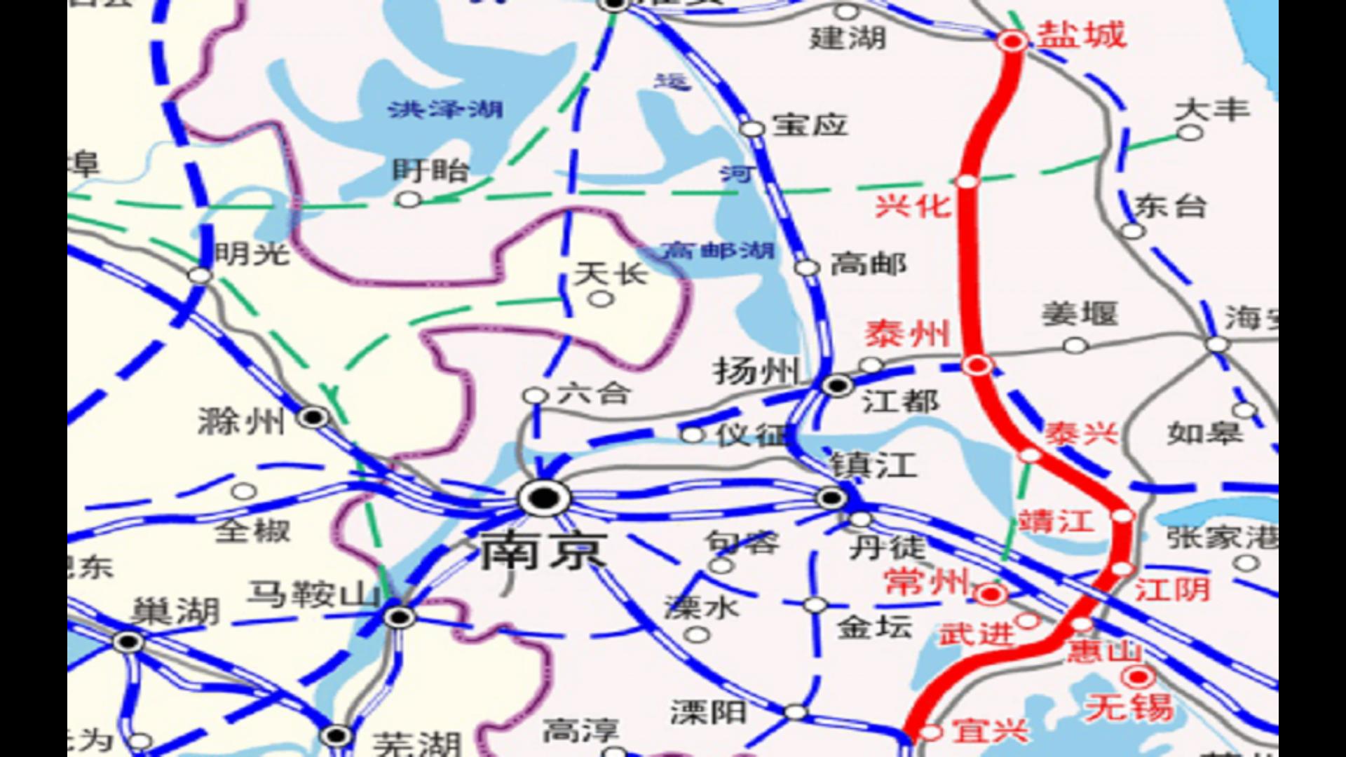 盐宜高速铁路,纵贯鲁东南,苏北,苏中,苏南