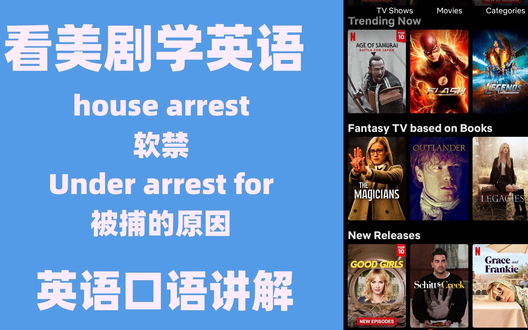 house arrest 软禁,under arrest for 被捕原因,看美剧学英语哔哩哔哩bilibili