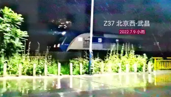 Z37雨中去往湖北武昌站