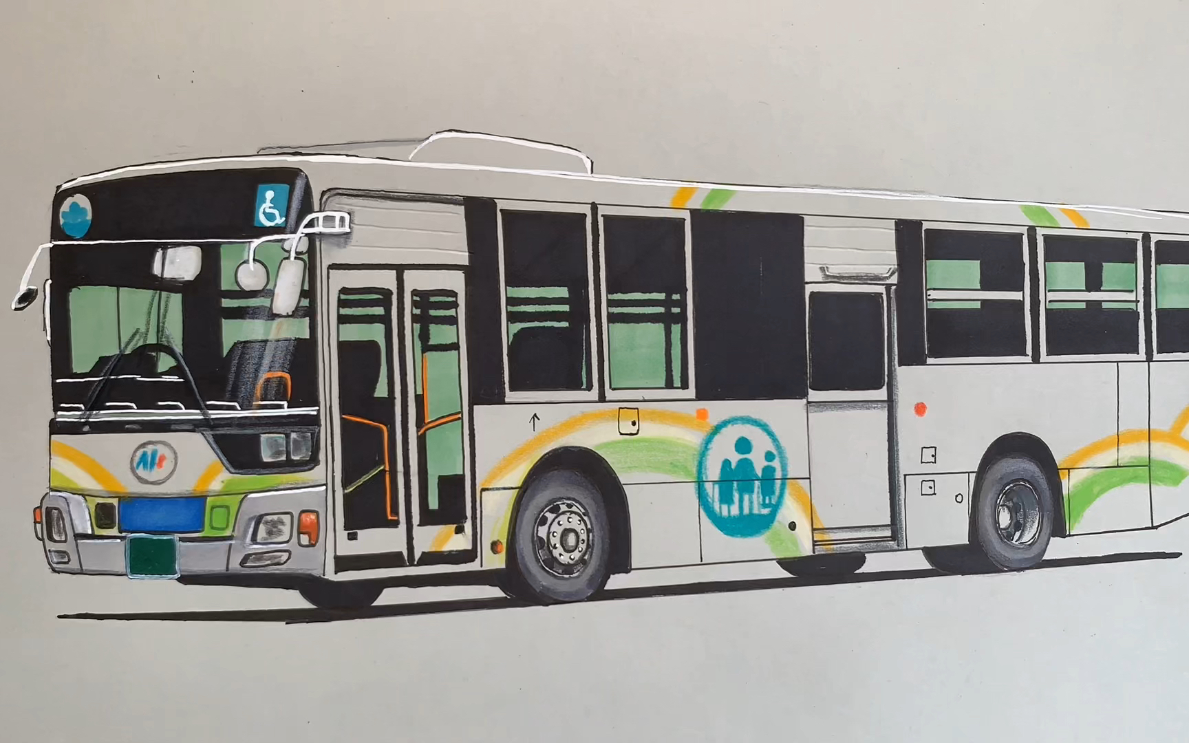 公交车把手设计手绘图片
