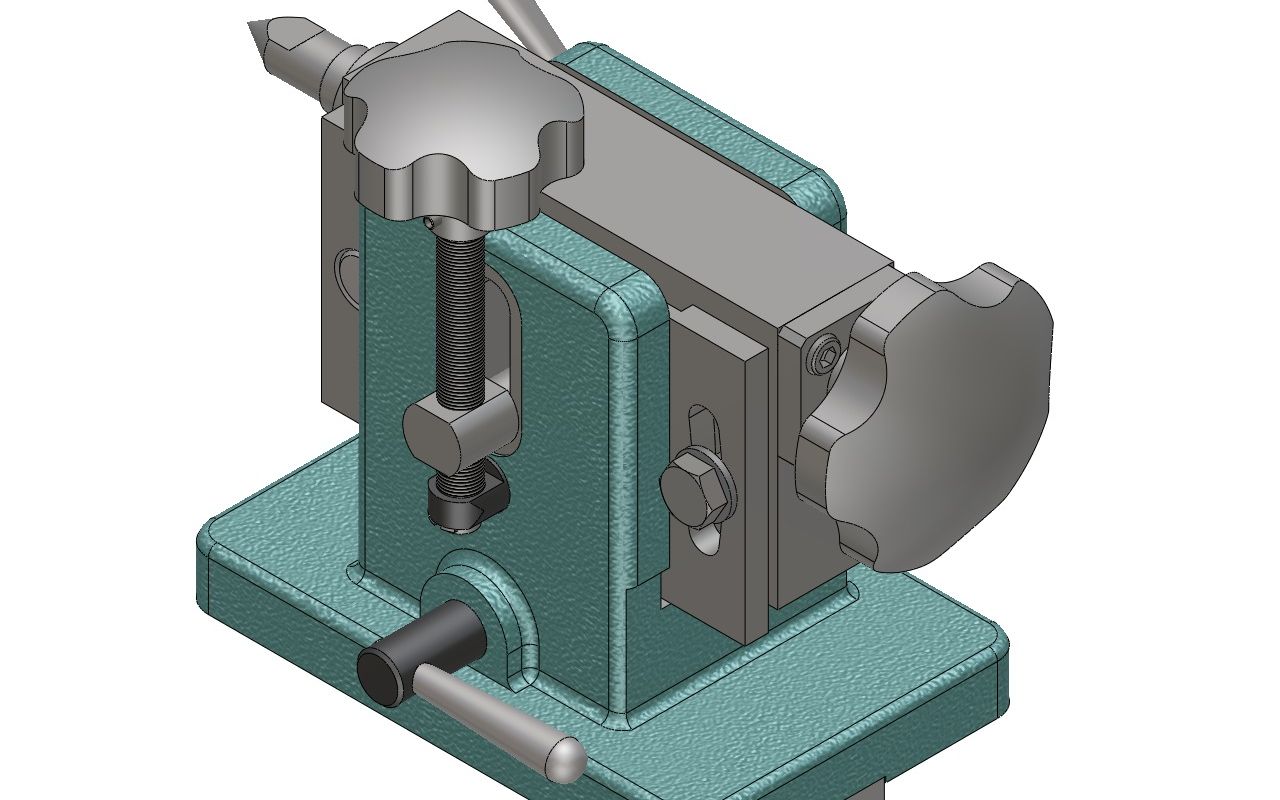 可调顶尖座 共30个零件的集体建模 中望3d