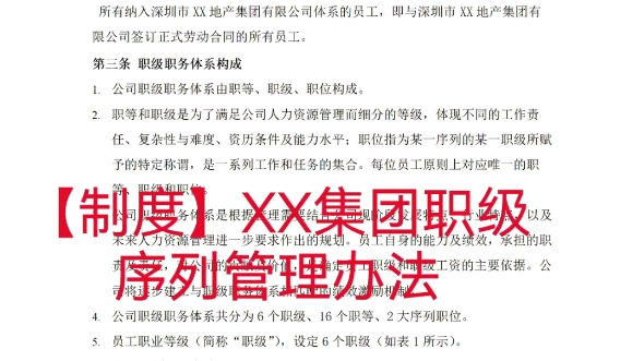 [图]【制度】XX集团职级序列管理办法