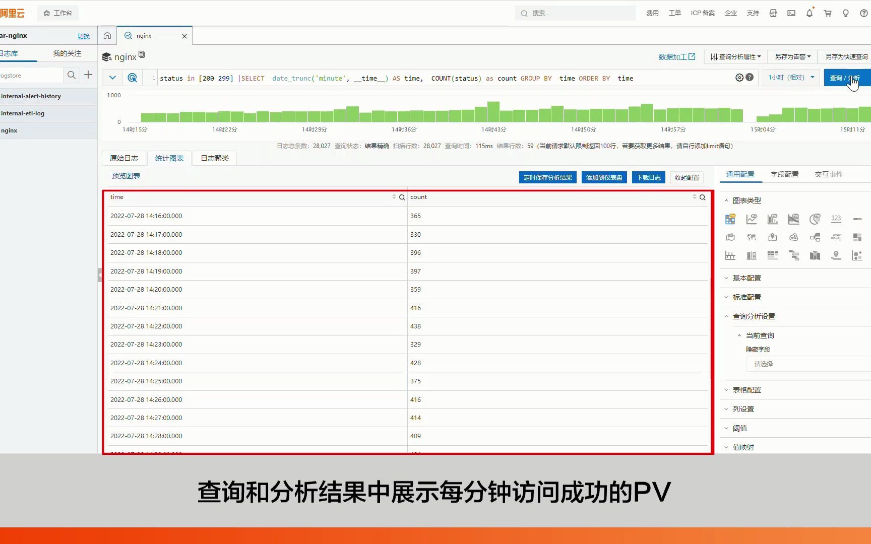 查询和分析日志