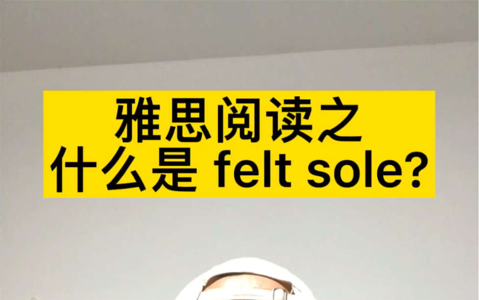 雅思阅读之什么是 felt sole?哔哩哔哩bilibili