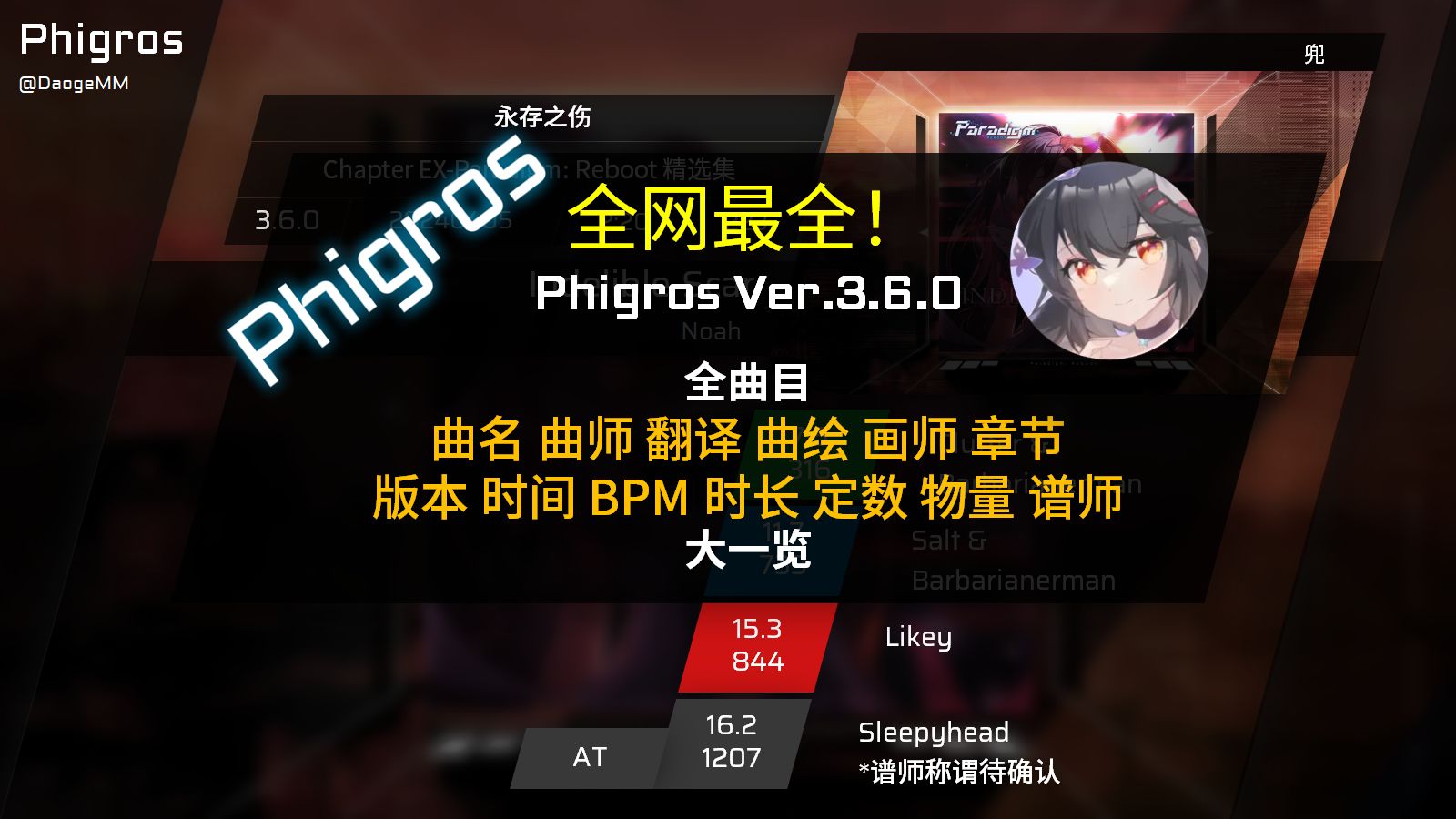 信息统计集合 [Phigros Ver.3.6.0] 全曲目信息一览哔哩哔哩bilibili