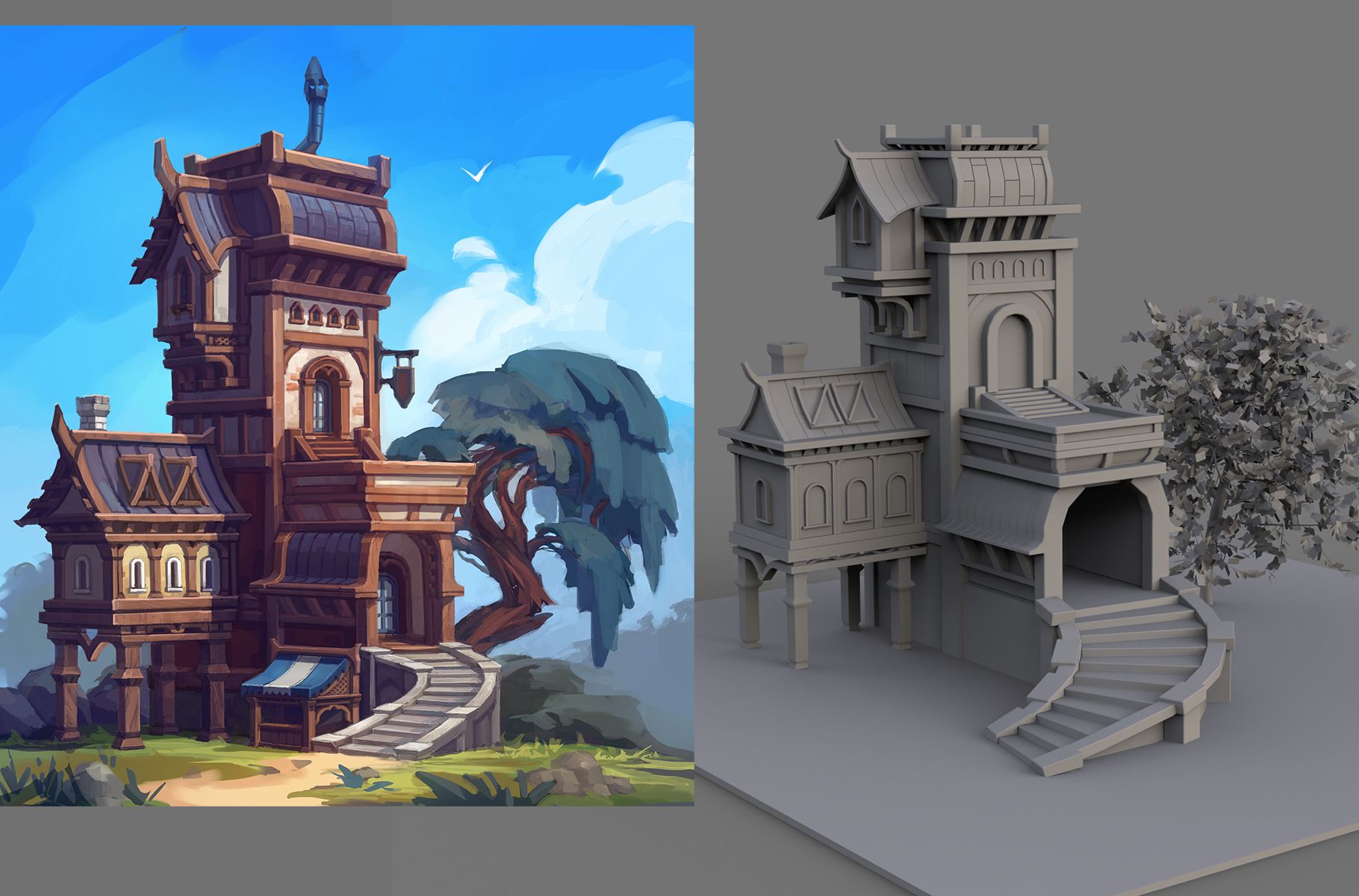 【3dmax教程】场景房子模型制作