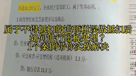 属于不得抵扣的进项税误做抵扣后如何进行账税处理?1个案例带你实操解决哔哩哔哩bilibili