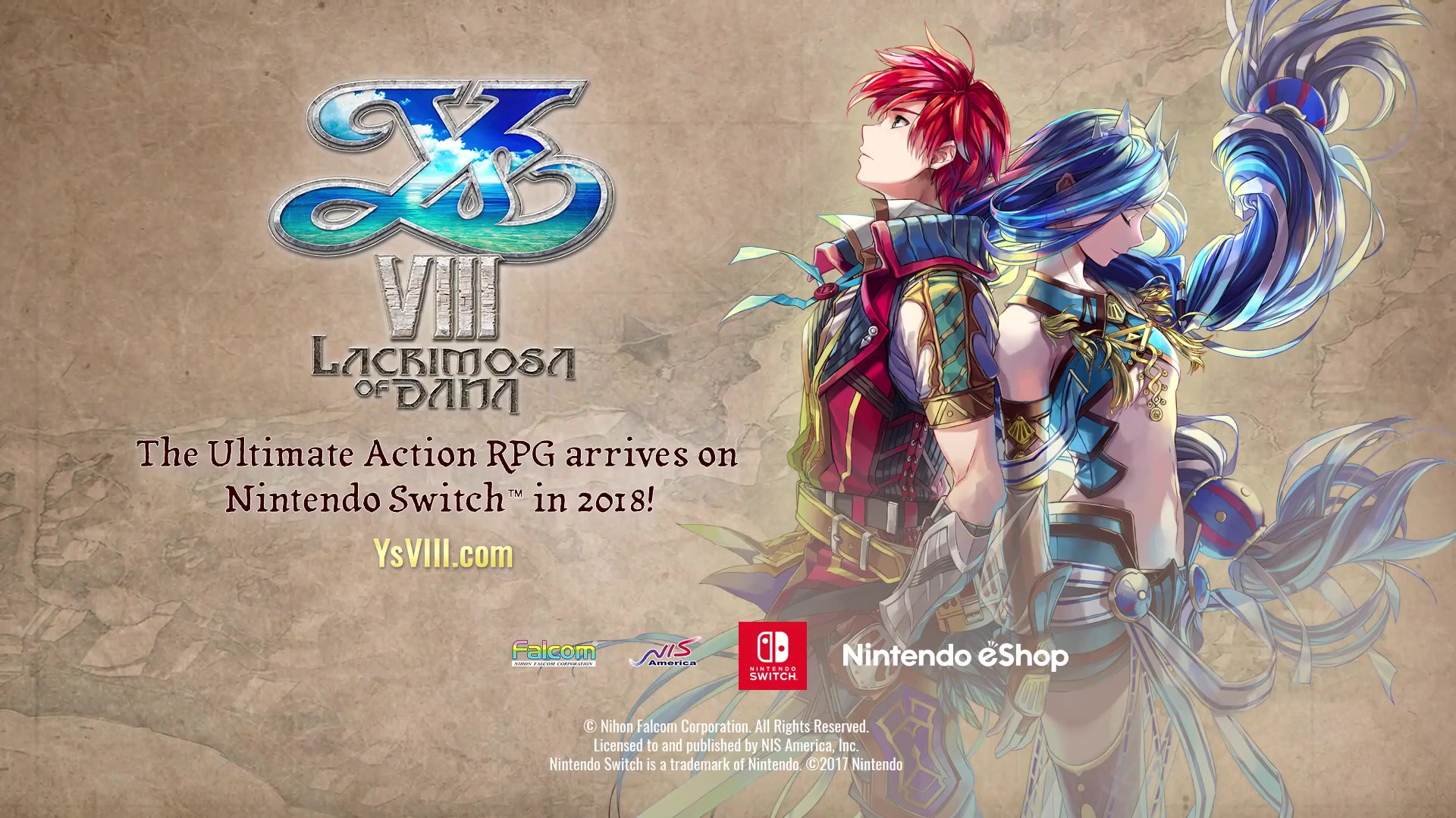 伊苏8ysviiilacrimosaofdana官方nintendoswitch版宣传片