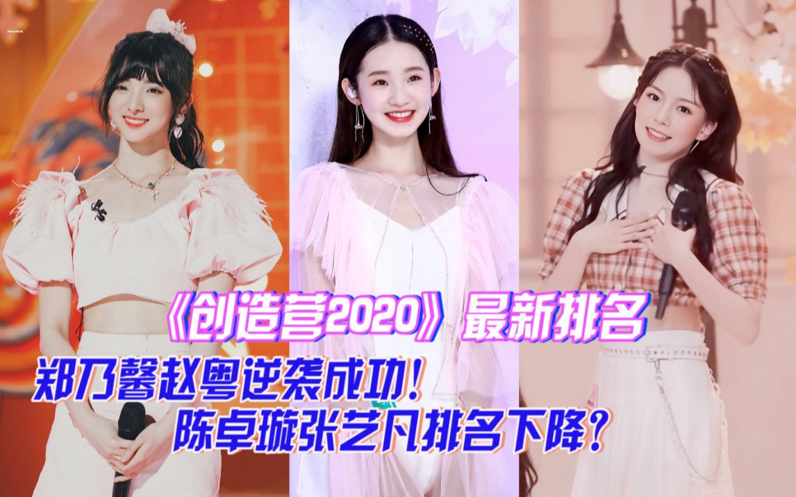 《创造营 2020》新排名,郑乃馨逆袭第二!陈卓璇张艺凡排名不升反降?哔哩哔哩bilibili