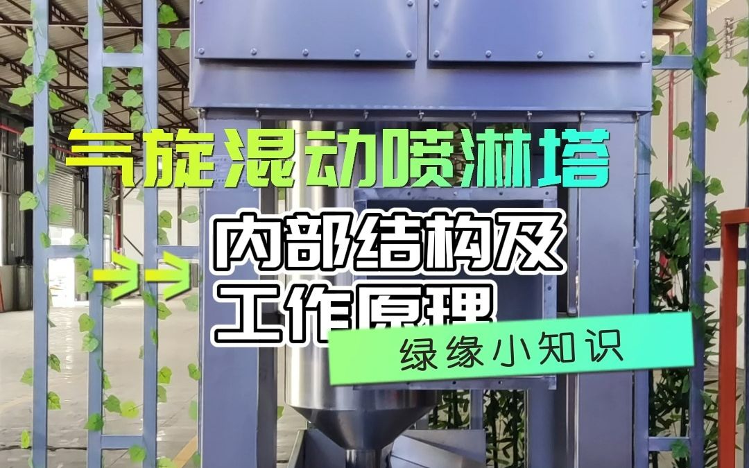 气旋塔内部结构及工作原理,气旋混动喷淋塔主要由主旋流部分、填料除雾部分、喷淋部分、水循环部分等组成#广州绿缘环境技术有限公司#环保设备#环保...