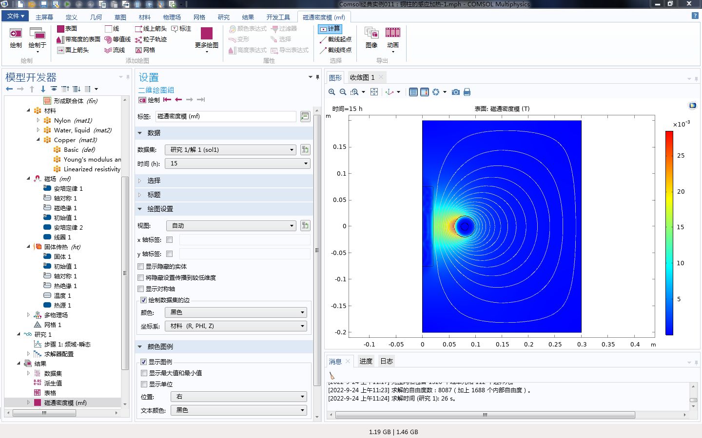 Comsol经典实例011:铜柱的感应加热哔哩哔哩bilibili