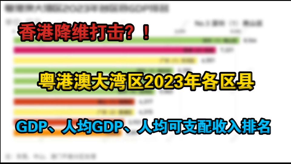 香港降维打击?!粤港澳大湾区2023年各区县GDP、人均GDP、人均可支配收入排名哔哩哔哩bilibili