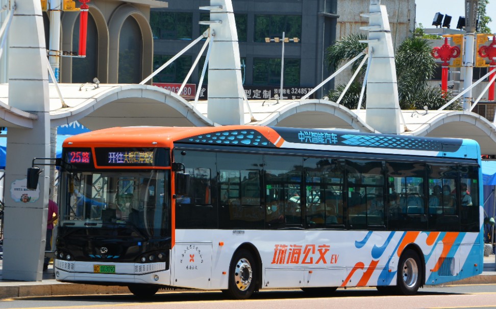 [新車雲乘車] 珠海公交25路公共汽車,車型gtz6127bevb1(第二批次)