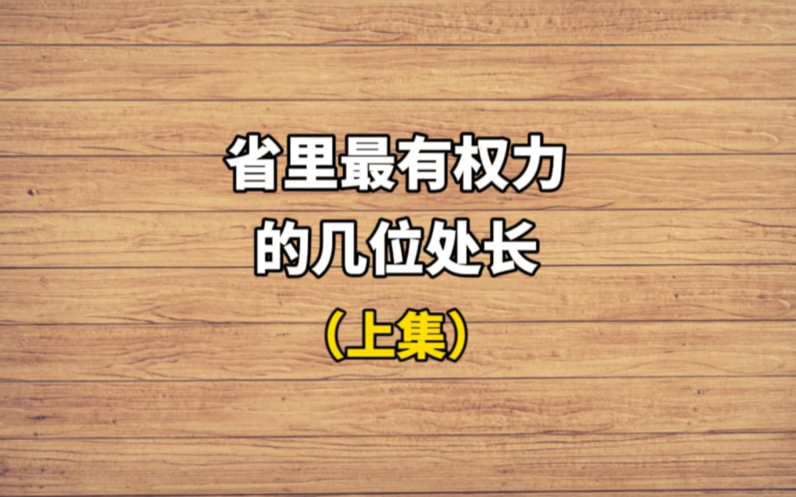 一个省里最有权力的几位处长哔哩哔哩bilibili